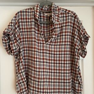 Madewell plaid popover shirt, XL